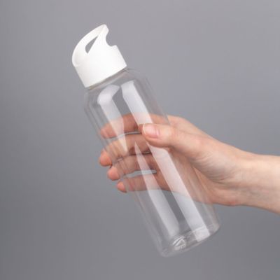 Бутылка для воды Plaske, прозрачная с белой крышкой