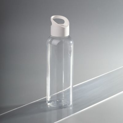 Бутылка для воды Plaske, прозрачная с белой крышкой