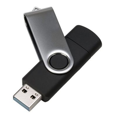 USB3.0/USB Type-C флешка на 32 Гб Квебек C, черный