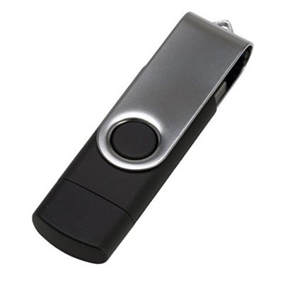 USB3.0/USB Type-C флешка на 32 Гб Квебек C, черный