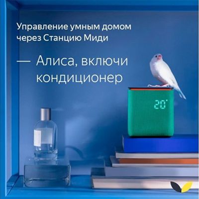 Умная колонка ЯНДЕКС Станция Миди с Алисой, с Zigbee, 24 Вт, цвет: черный (YNDX-00054BLK)