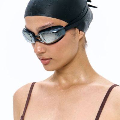 Очки для плавания зеркальные Underwater, черные