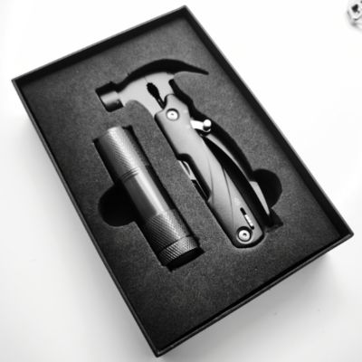 Набор подарочный Tools Hummer (мультитул и фонарик) в подарочной коробке, черный
