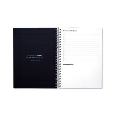 НАЧАЛЬНЫЙ НАБОР INFINITE PLANNER A5. В комплект входит A5 "бесконечный дневник", набор для чистки, маркер и держатель для маркера.
