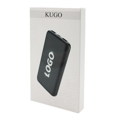 Внешний аккумулятор Kugo, 10000 mAh с подсветкой гравировки, черный