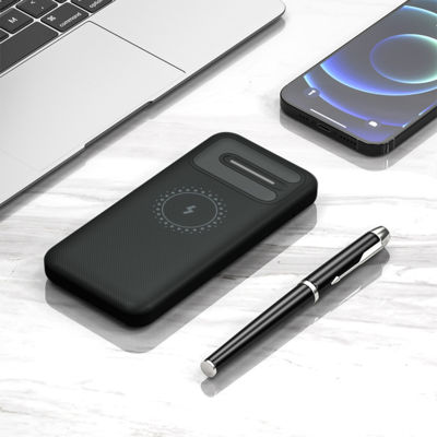 Внешний аккумулятор Odyssey, 10000 mAh с беспроводной зарядкой, черный