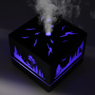 Светодиодный увлажнитель Wisdom с подсветкой гравировки, черный