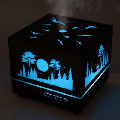 Светодиодный увлажнитель Wisdom с подсветкой гравировки, черный