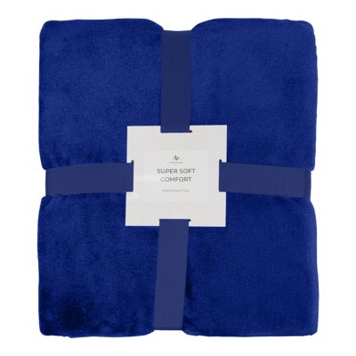 Плед мягкий флисовый Super Soft  Comfort Travel, 125*170 см, синий 654С