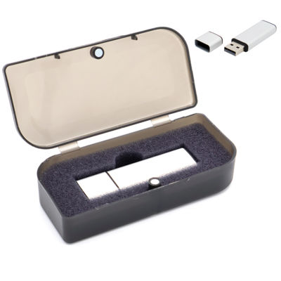 Флешка Loon 16 Гб в футляре, серебристая