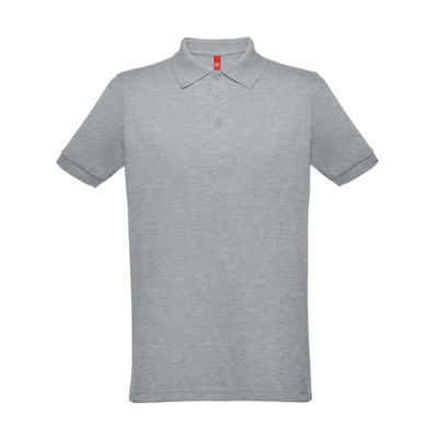 Рубашка-поло мужская BERLIN, к/р, сер. меланж, 2XL, 65% полиэстер, 35% хлопок, плотность 200 г/м2