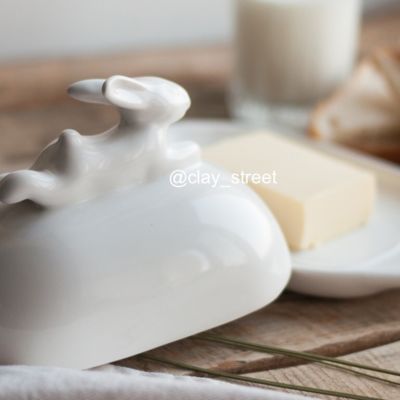 Маслёнка с кроликом, 380 мл, Белый