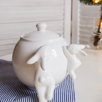 Сахарница с кроликами (NEW), 1000 мл, Белый