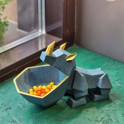 Статуэтка хранитель Носорог, аквамарин