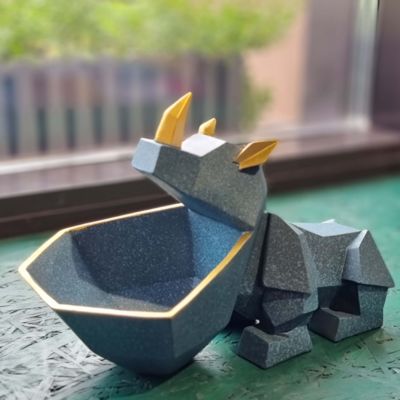 Статуэтка хранитель Носорог, аквамарин