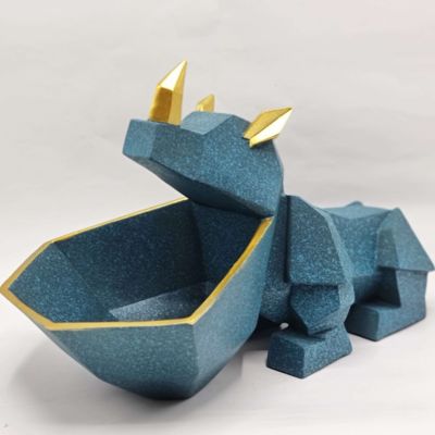 Статуэтка хранитель Носорог, аквамарин