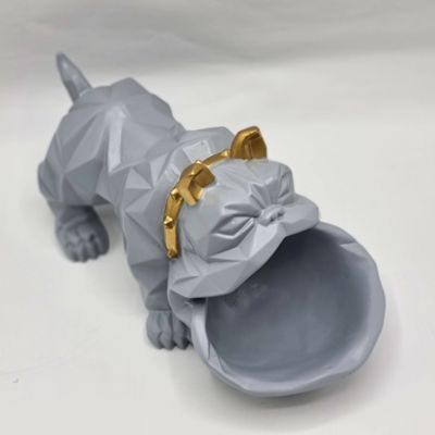 Статуэтка хранитель Бульдог, серый