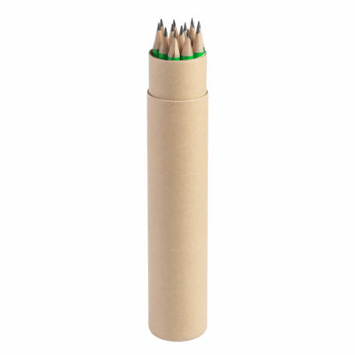 Тубус FORTE с 12 карандашами зелеными WOOD COLOR
