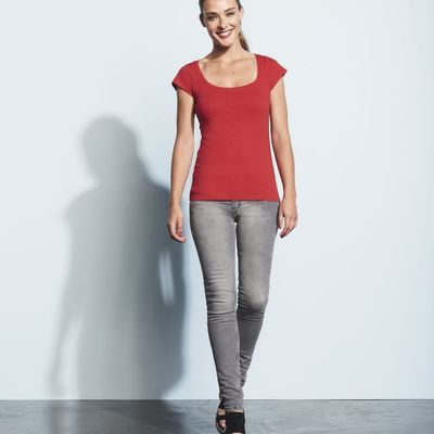 Футболка женская Melrose 150 с глубоким вырезом, ярко-синяя (royal)