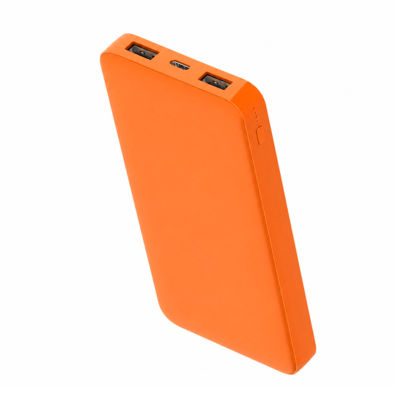 Внешний аккумулятор Polus, 10000 Mah, софт-тач покрытие, оранжевый