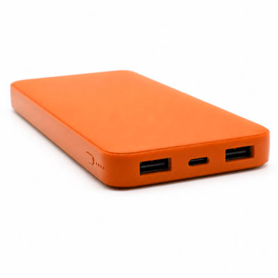 Внешний аккумулятор Polus, 10000 Mah, софт-тач покрытие, оранжевый