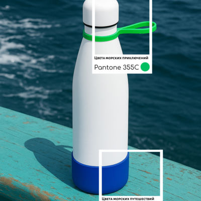 Термобутылка герметичная вакуумная Olivia To Go, белый/зелёный/синий