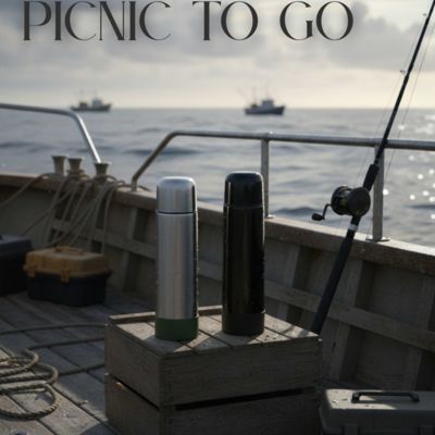 Термос Picnic Silver To Go, серебристый/хаки