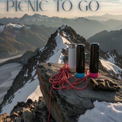 Термос Picnic Bright To Go, чёрный/голубой