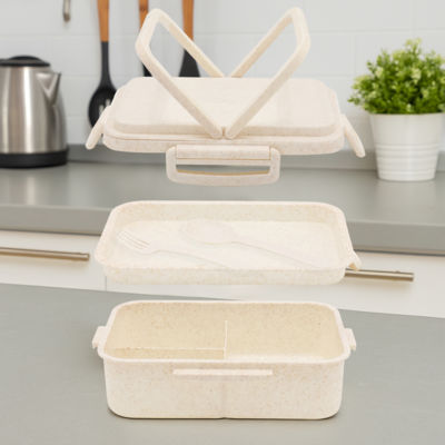 Ланчбокс (контейнер для еды) Inar из пшеничного волокна, бежевый.