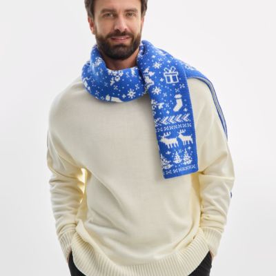 Шарф Holidale, синий с молочным