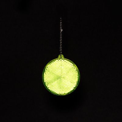 Пешеходный светоотражатель с цепочкой «Круг», неон-желтый