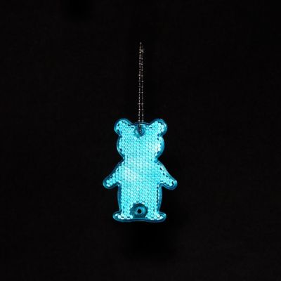 Пешеходный светоотражатель с цепочкой «Мишка», синий