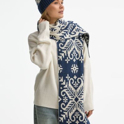 Шарф Wintertude L, синий с белым