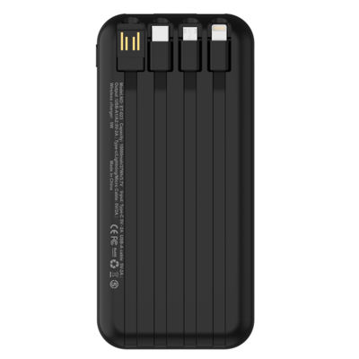 Внешний аккумулятор Authority с беспроводной зарядкой (5W), 10000 mAh, чёрный