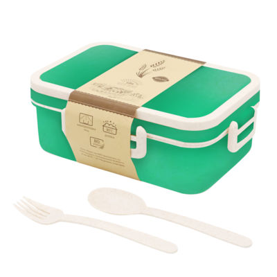 Ланчбокс (контейнер для еды) Inar из пшеничного волокна, зелёный.