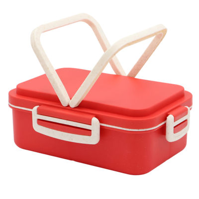 Ланчбокс (контейнер для еды) Inar из пшеничного волокна, красный.
