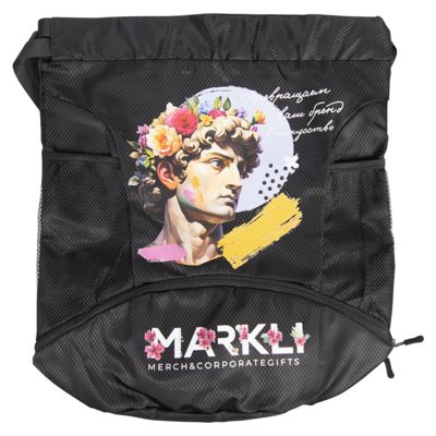 Рюкзак нейлоновый Trieste Print Sample Markli, черный, размер 42*45*16 см