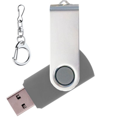 Флеш накопитель USB 3.0 Twister 32GB, пластик Софт Тач/металл, серый/серебристый