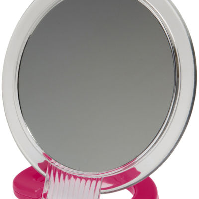 Зеркало Dewal Beauty настольное, в матовой оправе, на пл.подставке красного цвета,230x154х10мм.