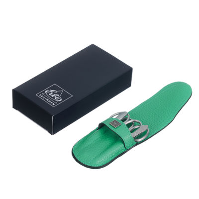 Маникюрный набор Erbe, 4пр. Футляр: натур.кожа, цвет мятный