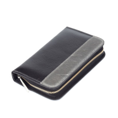 Маникюрный набор Erbe, 5пр. Футляр: натур.кожа, цвет черный/серый