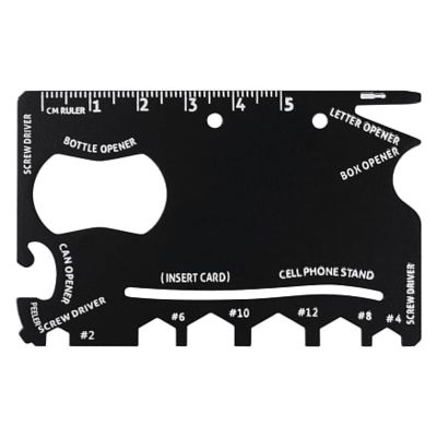 Мультитул Tools Capture в виде карточки, стальной, в чехле из кожзама, черный