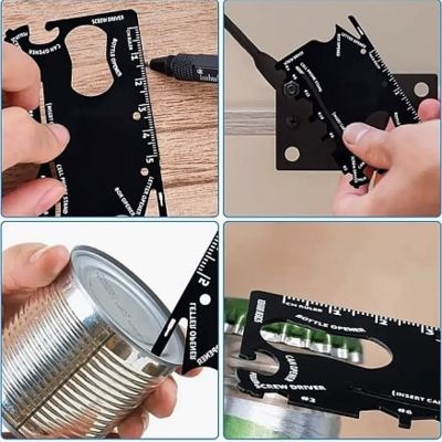 Мультитул Tools Capture в виде карточки, стальной, в чехле из кожзама, черный