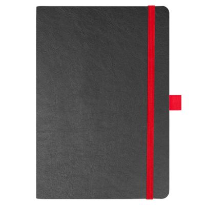 Блокнот Flexy Forest Urban Soft leather  А5, недатированный, с резинкой и петлей для ручки, в гибкой обложке, черно-красный