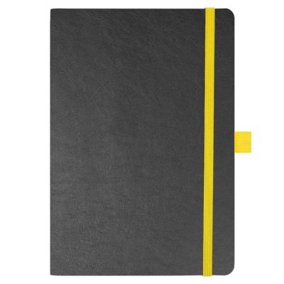 Блокнот Flexy Forest Urban Soft leather  А5, недатированный, с резинкой и петлей для ручки, в гибкой обложке, черно-желтый