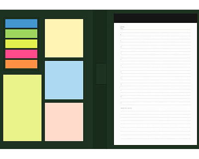 Блокнот А5 Tasmania, в твердой обложке со стикерами в линейку, зеленый