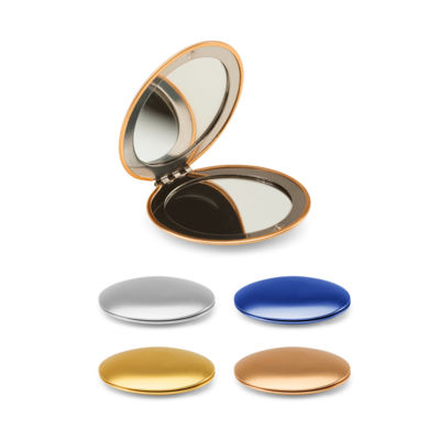 Двустороннее круглое алюминиевое зеркало KAYLA с магнитной застежкой