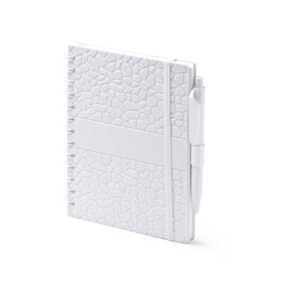 Блокнот А5 DURAN в твёрдом переплёте с ручкой, белый