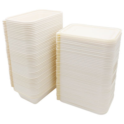 Набор контейнеров с крышкой из кукурузного крахмала, 1000 мл, 50 шт
