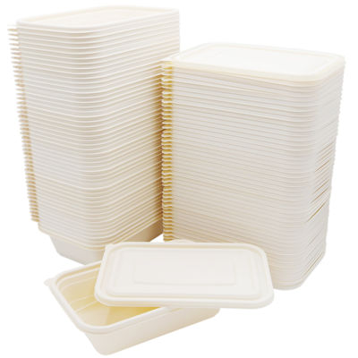 Набор контейнеров с крышкой из кукурузного крахмала, 1000 мл, 50 шт